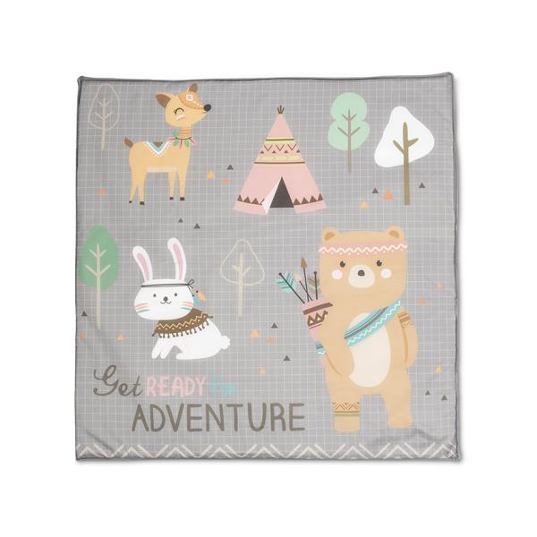 Tarc de joaca Lorelli Play N Relax Grey Adventure 100x100x75 cm, deschidere laterala cu fermoar, geanta de transport - 3