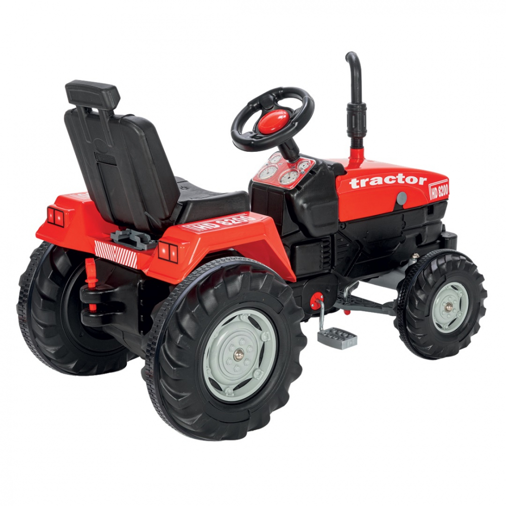 Tractor cu pedale pentru copii Pilsan Operated Red, cu scaunel reglabil si detasabil, transmisie pe lant, cu volan, spatar si claxon, dimensiune 102 x 53 x 66 cm - 1