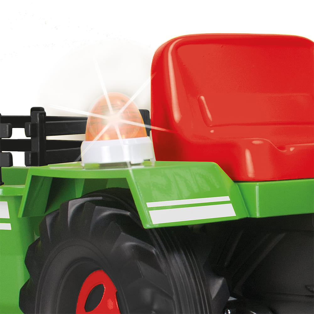 Tractor electric cu remorca Injusa, 6V, cu sunete si lumini, baterie si incarcator incluse, 1 an+, Verde - 2