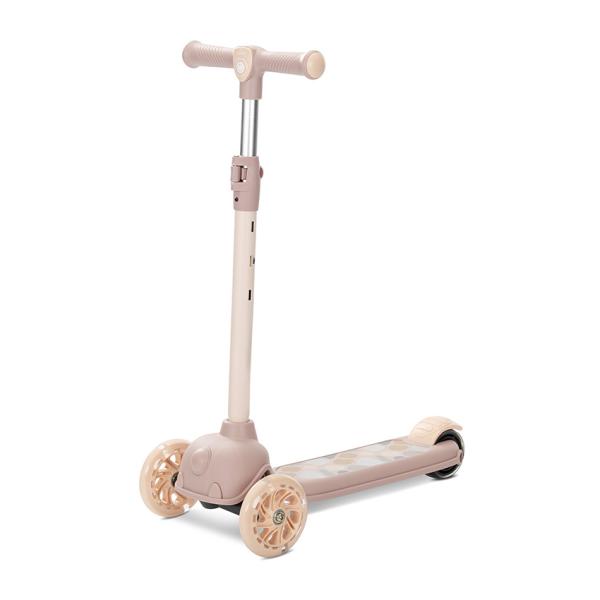 Trotineta pentru copii Lorelli Jetster Beige, roti din silicon cu Led, ghidon reglabil, greutate admisa 20 kg - 2