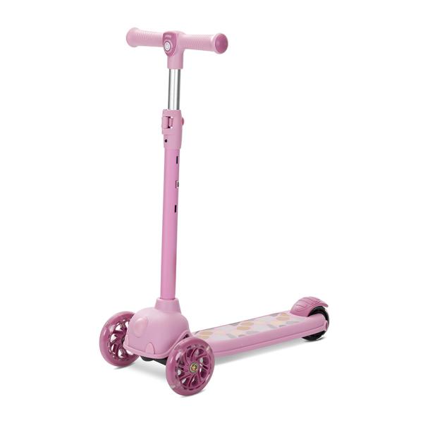 Trotineta pentru copii Lorelli Jetster Pink, roti din silicon cu Led, ghidon reglabil, greutate admisa 20 kg - 2