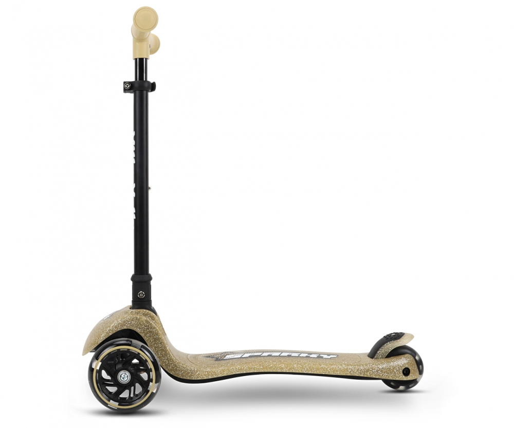 Trotineta pliabila Milly Mally Sparky Champagne, roti din silicon cu led, platforma iluminata, greutate admisa 50 kg - 1