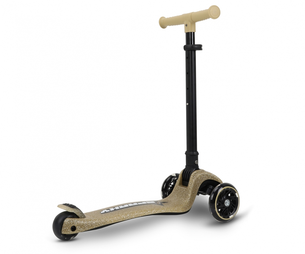 Trotineta pliabila Milly Mally Sparky Champagne, roti din silicon cu led, platforma iluminata, greutate admisa 50 kg - 2