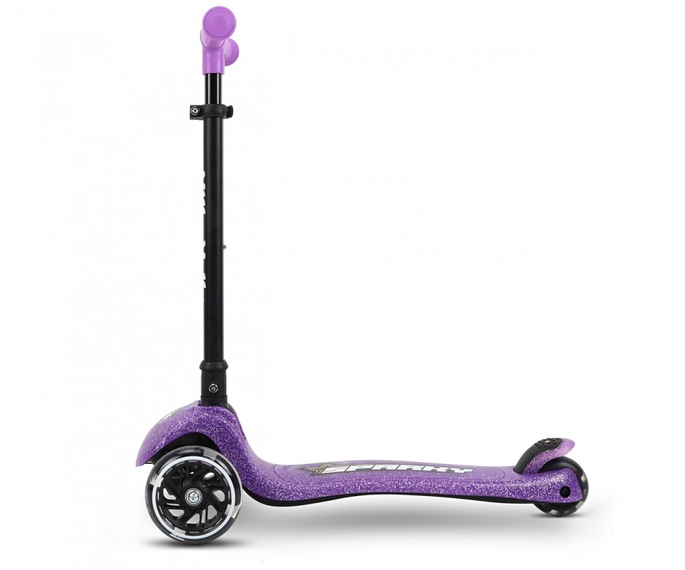 Trotineta pliabila Milly Mally Sparky Violet, roti din silicon cu led, platforma iluminata, greutate admisa 50 kg - 1