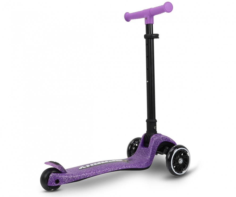 Trotineta pliabila Milly Mally Sparky Violet, roti din silicon cu led, platforma iluminata, greutate admisa 50 kg - 2