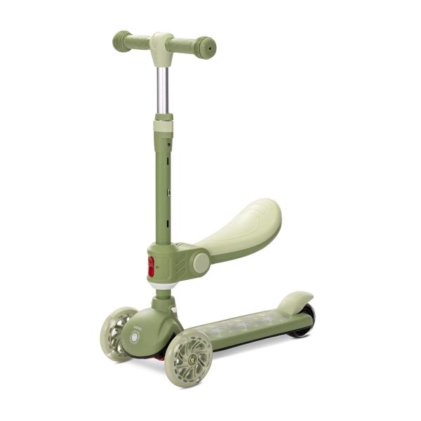 Trotineta pentru copii Lorelli Speedster Green cu scaunel, roti din silicon cu led, ghidon reglabil, greutate admisa 50 kg - 5