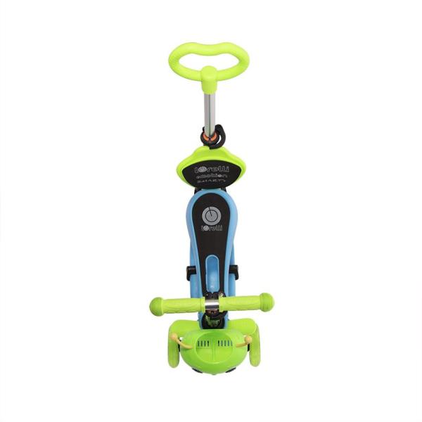 Trotineta pentru copii Smart Plus Blue Green, 3 roti cu LED, scaun reglabil si detasabil, maner parental reglabil, ghidon reglabil, greutate suportata 20 kg, varsta 3 ani+ - 2