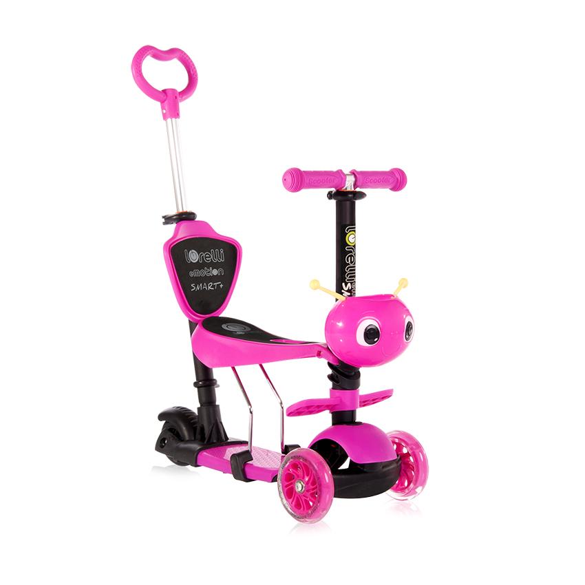 Trotineta pentru copii Smart Plus Pink, 3 roti cu LED, scaun reglabil si detasabil, maner parental reglabil, ghidon reglabil, greutate suportata 20 kg, varsta 3 ani+ - 8