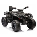 Atv electric pentru copii Can Am Outlander black, 4 motoare x 200W, scaun cu piele ecologica, roti eva, lumini led, panou multimedia usb, sd, mp3 si bluetooth