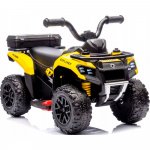 Atv electric pentru copii LeanToys yellow 35W, viteza 1.5-2 km/h, faruri frontale led, cu sunete si lumini, roti late din eva, suport picioruse