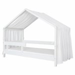 Baldachin muselina pentru pat tip casuta, Little Amy, Alb, 300 cm