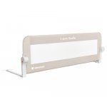 Bariera de protectie pentru pat copii KikkaBoo I am Safe Beige 120 cm,fixare stabila,rabatabila,potrivita pentru saltele de la 12-20 cm,colturi rotunjite,material textil de inalta calitate