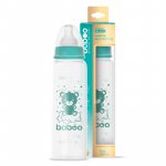 Biberon din sticla anticolici Baboo cu gat stramt 240 ml 3 luni+