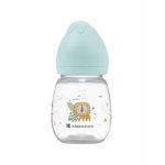 Biberon Kikkaboo Savanna Mint 180ml cu gat larg si tetina anti-colici din silicon,fara bpa,recomandat de la nastere