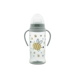 Biberon anticurgere cu manere, tetina lata, protejeaza gingiile, 6 luni+, 360 ml, My Friend Iceberg Green