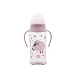 Biberon anticurgere cu manere, tetina lata, protejeaza gingiile, 6 luni+, 360 ml, My Friend Mellow Rose