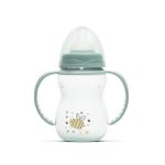 Biberon cu manere My Friend tetina moale din silicon 0 luni+ 250 ml Iceberg Green