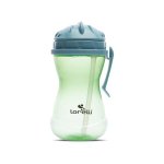 Cana sport cu clips lateral, pai moale si flexibil, capac de protectie rotativ, 360 ml, Blue Green