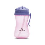 Cana sport cu clips lateral, pai moale si flexibil, capac de protectie rotativ, 360 ml, Purple Pink
