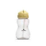 Cana sport cu pai moale si flexibil, capac de protectie rotativ, 275 ml, Yellow Grey