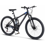 Bicicleta MTB Full-Suspension E-Carpat E2760A Negru/Gri/Albastru, roti 27.5 inch, inaltime utilizator 160-175 cm, greutate suportata 100 kg