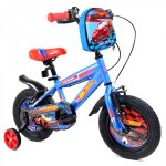 Bicicleta pentru copii Belderia Fastwheel Albastru 3-6 ani, roti 14 inch, roti ajutatoare si frane V-Brake