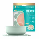 Bol din silicon cu ventuza Baboo Verde 6 luni+