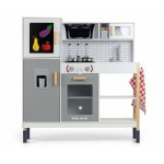 Bucatarie din lemn pentru copii Milly Mally Esket Grey cu accesorii incluse, varsta 3 ani+