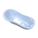 Cadita pentru bebe 100x51x31 cm cu dop de scurgere si baza antialunecare Little Stars Blue