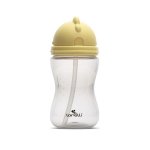 Cana sport cu pai moale si flexibil, capac de protectie rotativ, 300 ml, Yellow Grey