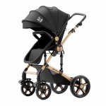 Carucior pentru copii Buf Boof A1 Deluxe Grey 2 in 1 reversibil 0-36 luni, cadru din aluminiu, amortizoare, accesorii incluse