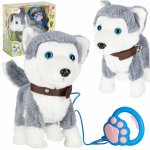 Catelus Husky interactiv pentru copii din plus, cu lesa, dimensiune 22 x 13 x 23 cm