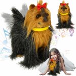 Catelus interactiv pentru copii Yorkshire Terrier, cu miscari si sunete realiste poate merge, latra, da din coadita, dimensiune 20.5 x 21 cm
