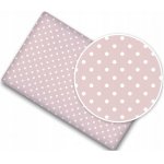 Cearceaf cu banda elastica pentru pat copii dimensiune 160x80 cm 100% bumbac, BabyMam pink/dots