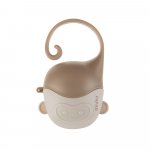 Cutiuta pentru suzete Akuku Maimutica cu agatatoare,materiale sigura fara bpa, codita tip maner special ce permite agatarea la carucior/patut/scaun auto, dimensiune 13x8,5x5,5 cm
