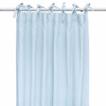 Draperie din muselina organica, Little Amy, Albastru deschis, 125x240 cm, 1 bucata