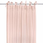 Draperie din muselina organica, Little Amy, Somon, 125x240 cm, 1 bucata