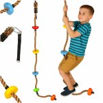 Franghie de catarat pentru copii cu 5 discuri antiderapante, carabiniera metalica pentru asamblare rapida, lungime totala 210 cm