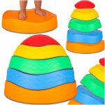 Set de 5 pietre de echilibru senzoriale pentru copii Ikonka, cu suprafete antiderapante, multicolor