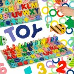 Joc de indemanare 4 in 1 pentru copii abac, cifre, sortare forme si culori, dimensiune placa 45 x 22.5 x 0.7 cm