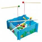 Joc din lemn magnetic de pescuit
