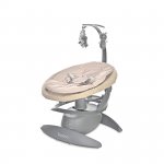 Leagan electric Toscana Beige Dots, rotativ, panou muzical, telecomanda
