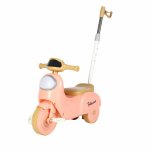 Motocicleta cu pedale pentru copii Nichiduta 3in1 Fast Pink cu maner parental detasabil,far cu lumina LED,muzica,spatiu de depozitare,structura stabila,sistem antirasturnare,roti rezistente,unghi de viraj limitat
