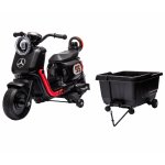 Motocicleta electrica pentru copii Nichiduta SafeRider 95 Black,remorca detasabila,roti ajutatoare,motor 35w,acumulator 6V7Ah,far cu lumini LED,roti rezistente,manere ergonomice,muzica,pornire la buton