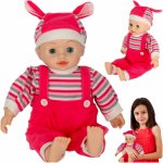 Papusa bebe Maja pentru copii Ikonka, emite sunete, inchide si deschide ochii, hainutele pot fi indepartate si spalate, inaltime 40 cm, roz