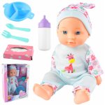 Papusa bebe pentru copii Malplay, cu detalii realiste, include set de accesorii pentru hranire, inaltime 29 cm