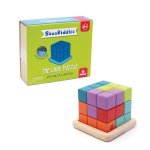 Puzzle cub 3D colorat din lemn Svoora