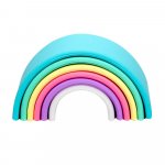 Joc montessori de stivuire, Rainbow, 6 piese, nordic