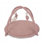 Saltea de activitati pentru bebelusi Lorelli Moments Pink, jucarii textile cu sunet si zornaitoare, 83x83 cm, 0 luni+