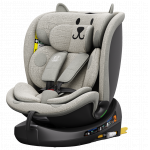 Scaun auto Buf Boof B-Joy Deluxe LightGreyCat iSize cu isofix, pozitie somn 155 grade, rotativ 360 grade, 40-150 cm